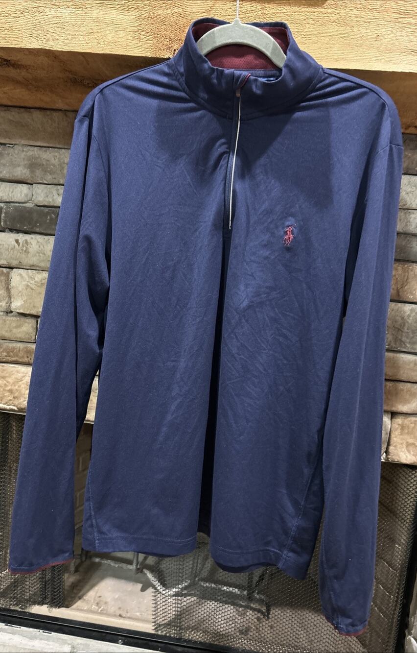 Men’s POLO Golf Ralph Lauren Blue 1/4 Zip Pullover Jacket Size M *C4